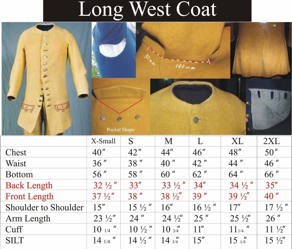 Long Vest Officer and NCO 17th-18th Century